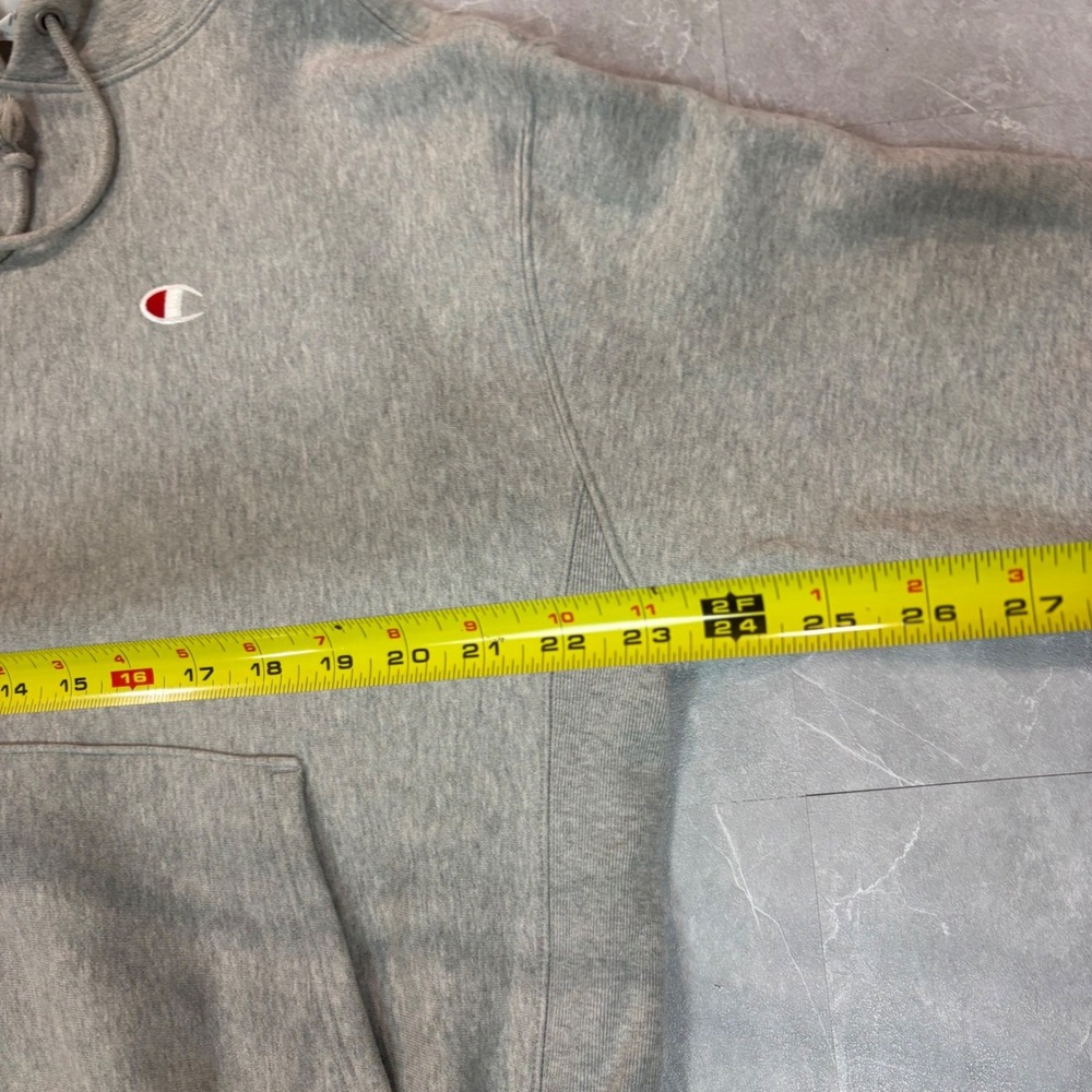 Champion Reverse Weave Hoodie Mens Large Gray Pullover Sweatshirt GF68 2992 - Picture 5 of 6